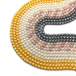 Gefacetteerde glazen kralen in goud, crème, roze en donkergrijs voor DIY sieraden