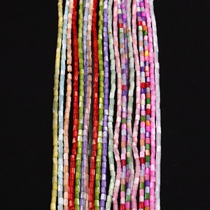Perle cilindriche colorate da 3x5mm in madreperla per la creazione di gioielli fai-da-te
