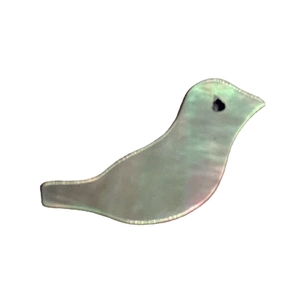 Perla in conchiglia naturale a forma di uccello con riflessi per collane fai-da-te