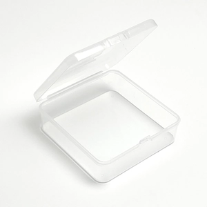 Boîte à Bijoux en Plastique Transparent Boîtier de Rangement Carré Avec Couvercle Rabattable Organisateur pour Boucles d'Oreilles