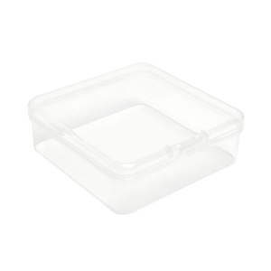 Boîte à bijoux minimaliste transparente en plastique avec couvercle à rabat