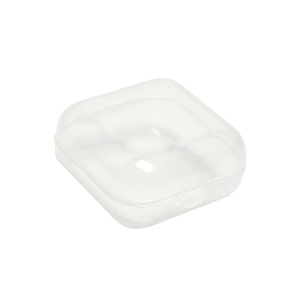 Boîte de rangement minimaliste carrée et transparente avec quatre compartiments internes