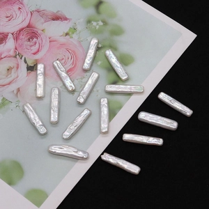 Perle barocche naturali a bastoncino bianco perlato per creazione gioielli fai da te