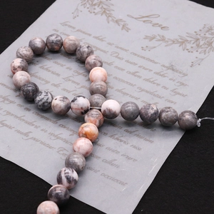 Natural Pink Zebra Stone round beads for DIY handmade jewelry and beaded necklaces