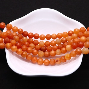 Polished natural Red Aventurine gemstone beads for DIY necklace and bracelet jewelry