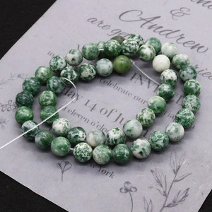 Natürliche grün gepunktete Steinperlen für DIY-Handwerk Armbänder und Halsketten