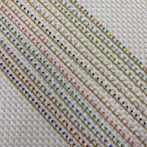Colorful enamel bead copper chain roll for DIY jewelry making necklaces and bracelets