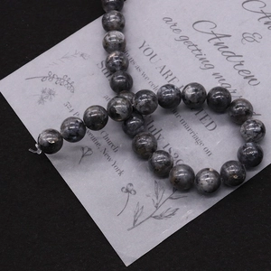 Polished natural grey moonstone round loose beads for DIY jewelry making and necklaces