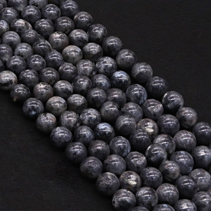 Pietra Naturale Perline Sciolte Tonde Lucido Nero Grigio Flash Pietra Labradorite Per Produzione Gioielli Fai Da Te Bracciale Collana