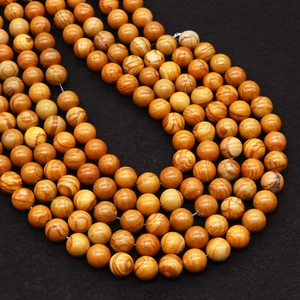Perles en jaspe grain de bois naturel 4-12mm pour la création de bijoux et artisanat