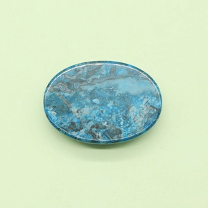 Pietra turchese ovale lucidata con venature naturali blu e grigie per gioielli DIY