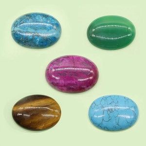 Pietra Naturale Ovale Cabochon Occhio di Tigre Turchese Agata Pietre Perline Lucide Per DIY Creazione Gioielli Anello