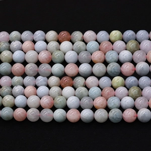 Mix van natuurstenen kralen in pastelroze en blauw voor DIY-halskettingen en sieraden