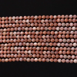 Natural orange sunstone round loose beads for DIY jewelry making necklaces and bracelets