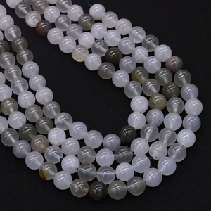 Cuentas redondas de cristal de piedra natural pulida para pulseras de joyería DIY