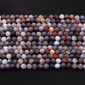 Polished natural Persian agate round beads in mixed colors for DIY jewelry necklaces