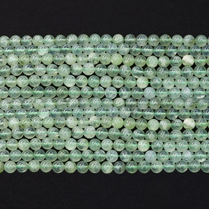 Perline rotonde in prehnite verde chiaro naturale per la creazione di gioielli fai-da-te