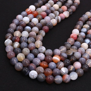 Polished natural Persian agate round beads in mixed colors for DIY jewelry necklaces