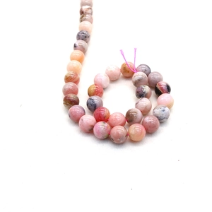 Round natural stone beads in mixed pink shades for DIY jewelry making 6mm 8mm 10mm