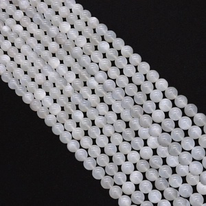 Perle Rotonde in Pietra di Luna Bianca Naturale Per Creazione Gioielli Fai da Te Perle Sfuse in Pietra Lucidata Per Collana