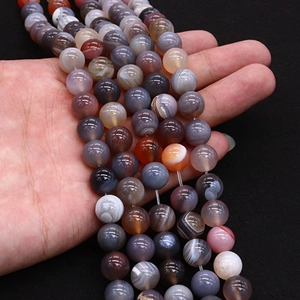 Natural Persian Gulf agate round beads with colorful striped patterns for DIY jewelry