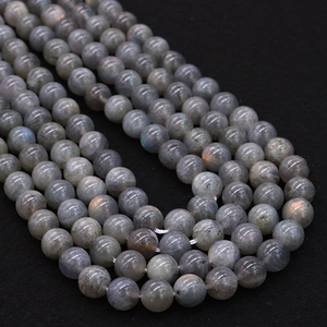 Natural labradorite round beads with blue sheen for DIY necklace jewelry making
