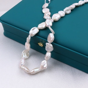 Perla Naturale d'Acqua Dolce Bianca Barocca a Forma di Petalo Perline Sciolte DIY Accessori Gioielli Donna Matrimonio Festa