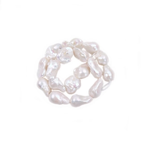 Collar de perlas de agua dulce barrocas blancas naturales para joyería DIY 12-25mm