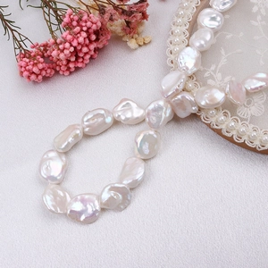 Perle d'acqua dolce barocche bianche naturali 12-18mm per creazione gioielli