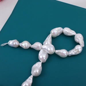 Tiras de perlas de agua dulce barrocas blancas 12-25mm para creación de joyas
