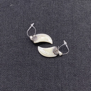 Natuurlijke schelp chilihoorn hanger met kristallen kapje voor DIY-sieraden