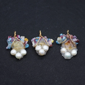 Pendentif en perles d'eau douce naturelles en forme de raisin pour création de bijoux