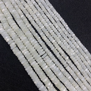Cuentas en Forma de Ábaco de Madreperla Blanca de Concha Natural Pulidas Cuentas Sueltas Separadoras para Creación de Joyas
