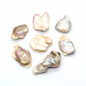 Set de 7 perlas barrocas irregulares con brillo arcoíris para joyería artesanal DIY