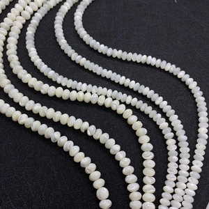 Perles rondelles en coquillage naturel blanc poli pour colliers et bijoux DIY