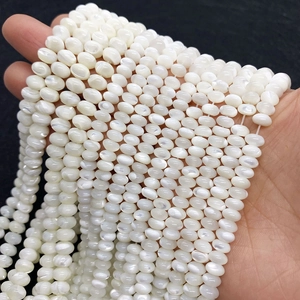 Perles de nacre naturelle en forme de rondelle avec lustre pour bijoux DIY