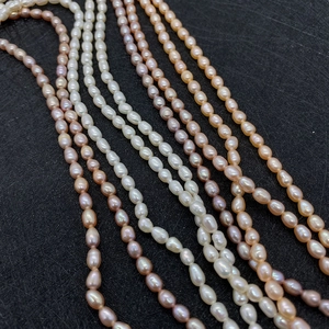 Natural freshwater rice pearls in white, pink and purple for DIY jewelry making