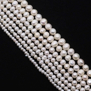Natural Freshwater Pearl Beads White Near Round Potato Shape Loose Beads For DIY Jewelry Making Wedding Party Accessories