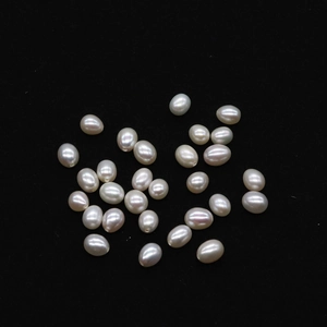 Natural Freshwater Pearl Rice Shape Loose Beads Polished Semi-drilled White Ovoid Pearl Beads For DIY Jewelry Making Earrings