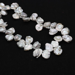Baroque petal freshwater pearl strands in white for DIY jewelry making accessories