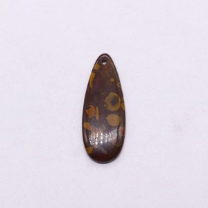 Polished waterdrop natural ocean jasper stone pendant with unique spotted patterns