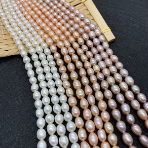 Natural freshwater AAA pearls in white, pink and purple for DIY jewelry necklaces