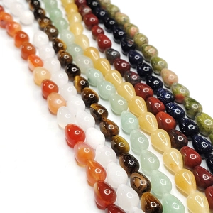 Teardrop natural stone loose beads in multiple colors for DIY jewelry making