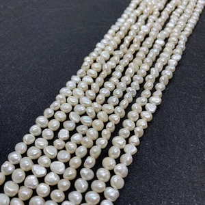 Tiras de perlas barrocas naturales de agua dulce de 5-6mm para bisutería DIY