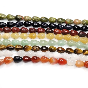 6x9mm teardrop natural semi-precious stone beads including tiger eye and rose quartz for DIY