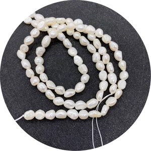 Perlas de agua dulce barrocas blanco crema para material de creación de joyas DIY