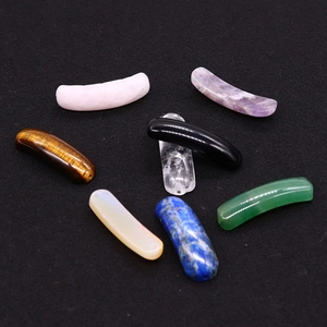 Polished natural semi-precious stone curved tube beads for DIY jewelry design