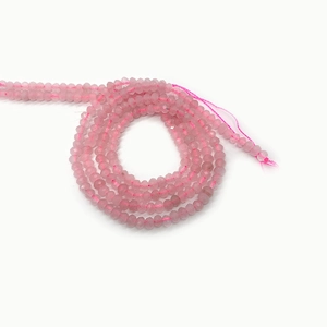Perles rondelles en quartz rose naturel facetté pour la fabrication de bijoux DIY et fils