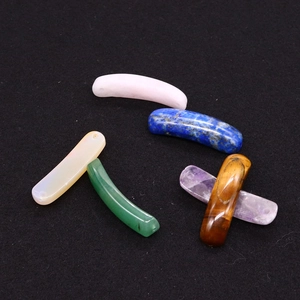 Polished natural stone tube beads including amethyst and lapis lazuli for DIY jewelry