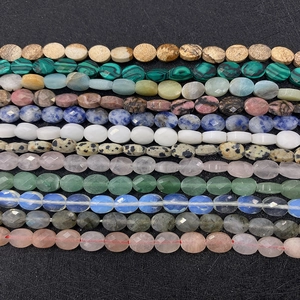 Cuentas ovaladas facetadas de cristal natural y piedras semipreciosas para joyería